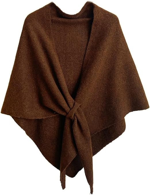 Winter Shawl Wraps Women Fleece Poncho shawls Wrap Scarf Sweater Shall Cape | Knit Triangle,Lightweight Warm Cozy Material,Soft Non-itchy,Slouchy Accessory,Perfect For Evening Dresses & Flights