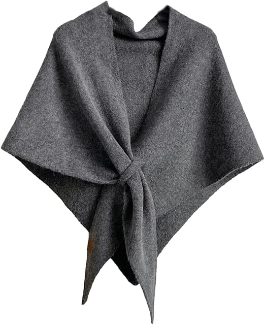 Winter Shawl Wraps Women Fleece Poncho shawls Wrap Scarf Sweater Shall Cape | Knit Triangle,Lightweight Warm Cozy Material,Soft Non-itchy,Slouchy Accessory,Perfect For Evening Dresses & Flights