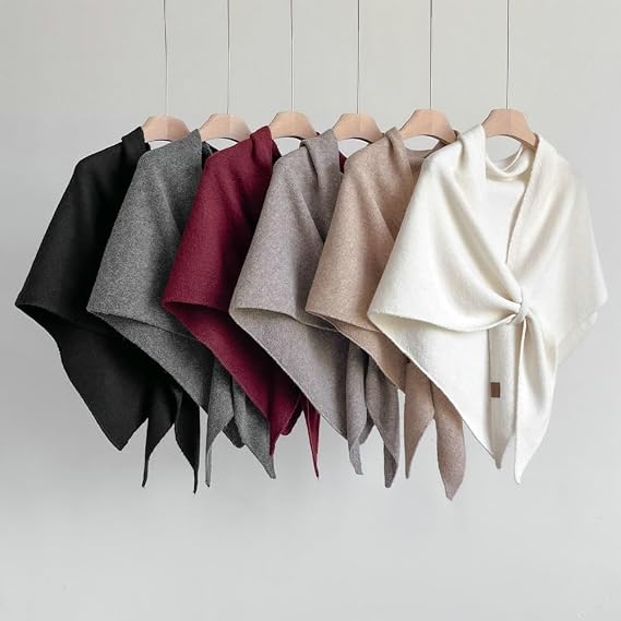 Winter Shawl Wraps Women Fleece Poncho shawls Wrap Scarf Sweater Shall Cape | Knit Triangle,Lightweight Warm Cozy Material,Soft Non-itchy,Slouchy Accessory,Perfect For Evening Dresses & Flights